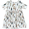 Short Sleeve Henley Dress Feather - Dresses - 1 - thumbnail