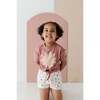 Girl's Tie Front Shirt Heart in Toffee - Blouses - 2