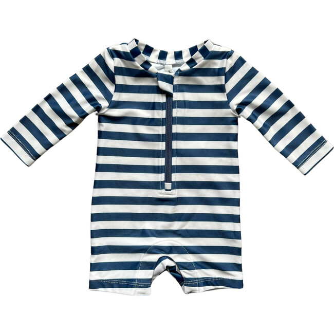 Baby One-Piece Rash Guard Swimsuit Naval Stripe
