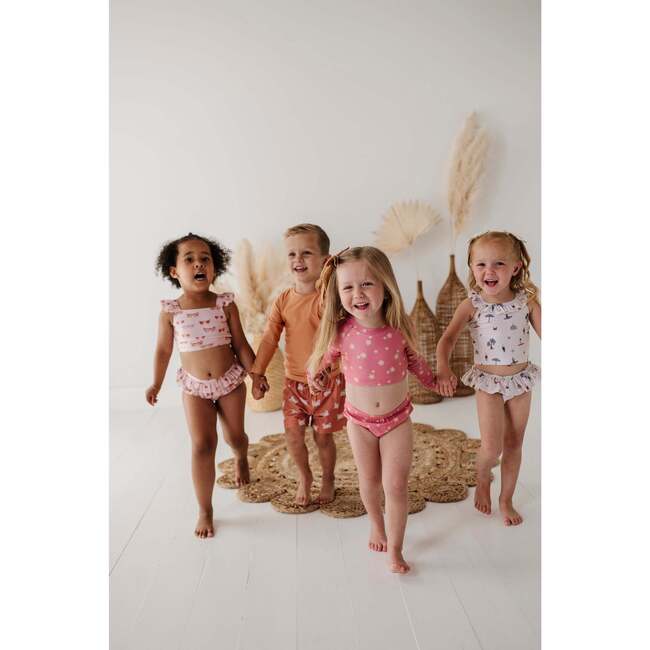 Girl's Two-Piece Crop Swim Set Desert Rose Flora - Two Pieces - 4