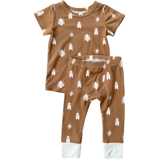 Short Sleeve Lounge Set Bugs in Toffee