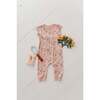 Girl's Short Sleeve Pant Romper Checker in Burlwood - Rompers - 2