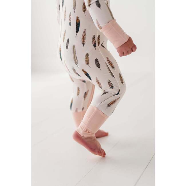 Long Sleeve Zip Romper Checker in Burlwood - Rompers - 2