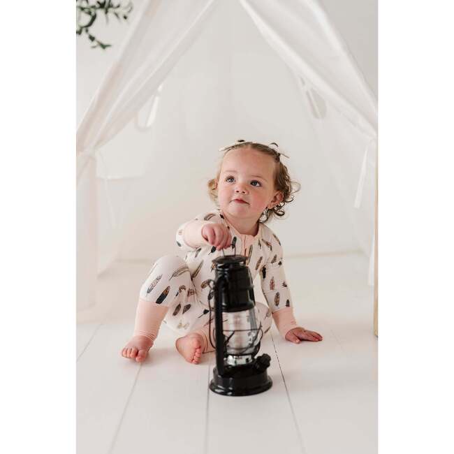 Long Sleeve Zip Romper Checker in Burlwood - Rompers - 3
