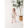Long Sleeve Zip Romper Checker in Burlwood - Rompers - 5