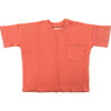 Hand-Embroidered French Terry Top, Sunset Clay - T-Shirts - 1 - thumbnail