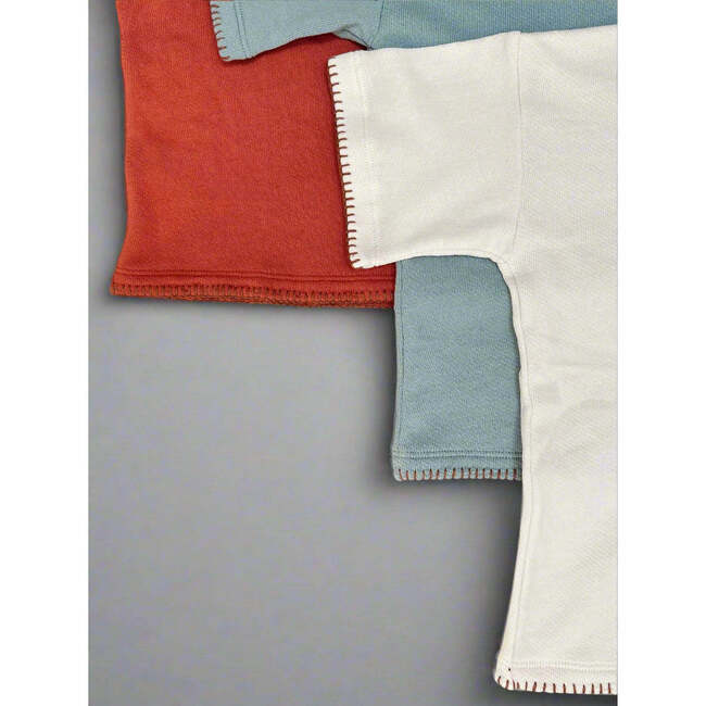 Hand-Embroidered French Terry Top, Sunset Clay - T-Shirts - 2