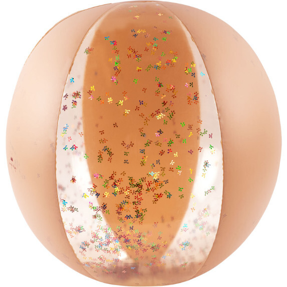 Large Beach Ball- Cherry Blush Transparent Confetti