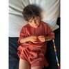 Hand-Embroidered French Terry Top, Sunset Clay - T-Shirts - 3