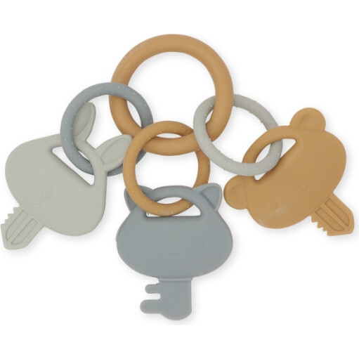 Baby Silicone Chew Keys, Quarry Blue