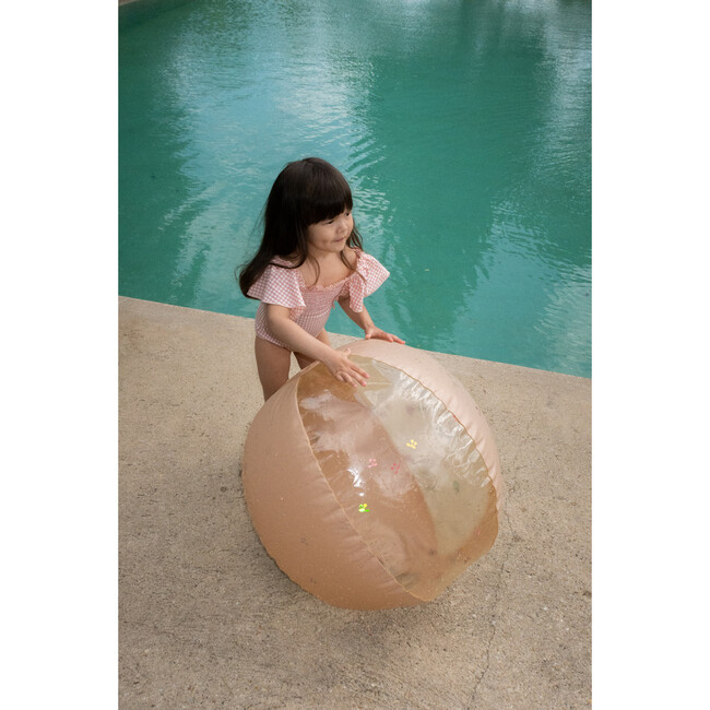 Large Beach Ball- Cherry Blush Transparent Confetti - Outdoor Games - 4
