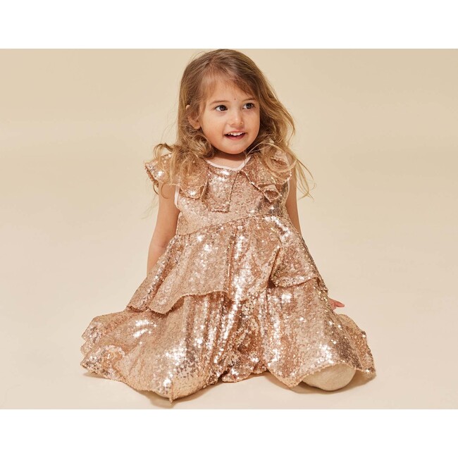 Starla Sequin Dress, Gold Blush - Dresses - 6