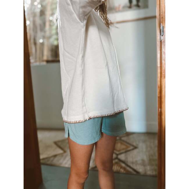 Hand-Embroidered French Terry Top, Coconut - T-Shirts - 3