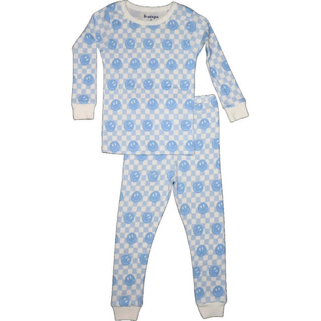 Kids Pajamas, Blue Checkered Smile