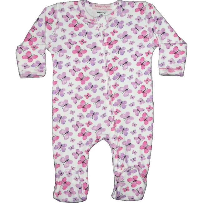 Baby Two-Way Zipper Footie, Butterflies