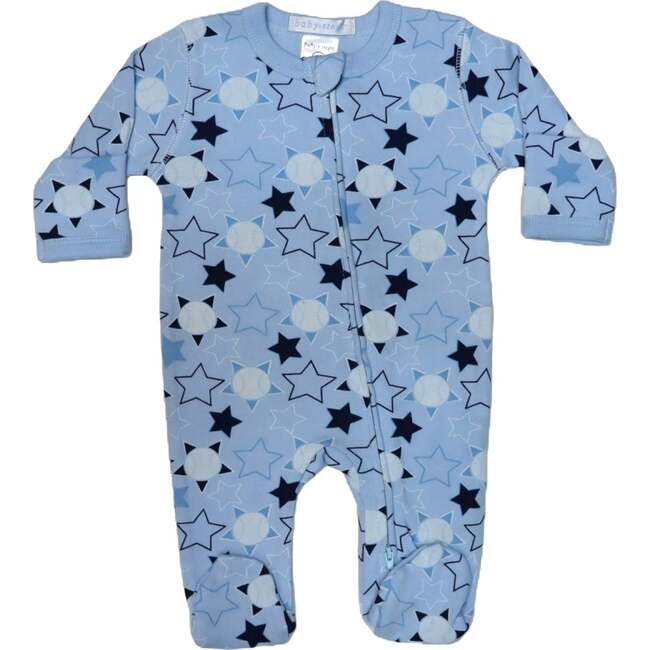 Baby Two-Way Zipper Footie, Baseball Stars