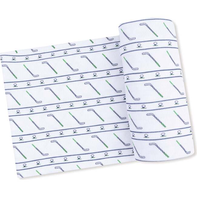 Swaddle Blanket, Blue Golf