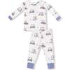 Long Sleeve Loungewear Set, White/Blue Golf Carts - Mixed Apparel Set - 1 - thumbnail