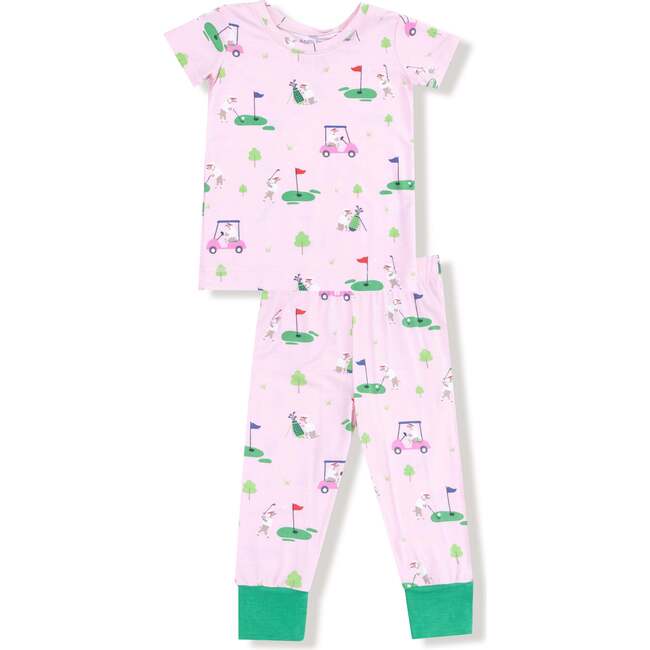 Short Sleeve Loungewear Set, Pink Golf