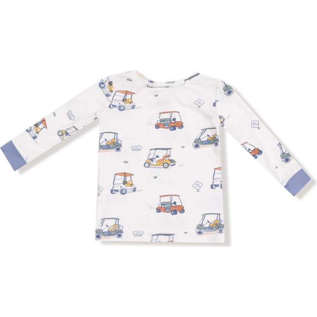 Long Sleeve Loungewear Set, White/Blue Golf Carts - Mixed Apparel Set - 2