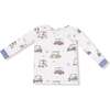 Long Sleeve Loungewear Set, White/Blue Golf Carts - Mixed Apparel Set - 2