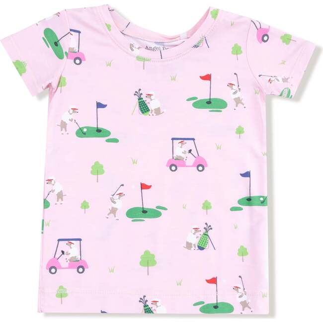 Short Sleeve Loungewear Set, Pink Golf - Mixed Apparel Set - 2