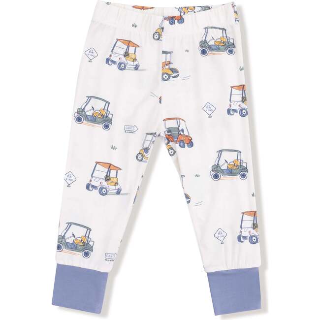 Long Sleeve Loungewear Set, White/Blue Golf Carts - Mixed Apparel Set - 3
