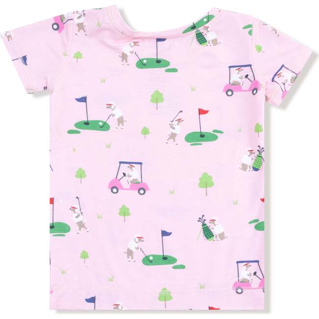 Short Sleeve Loungewear Set, Pink Golf - Mixed Apparel Set - 3