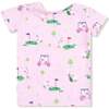 Short Sleeve Loungewear Set, Pink Golf - Mixed Apparel Set - 3