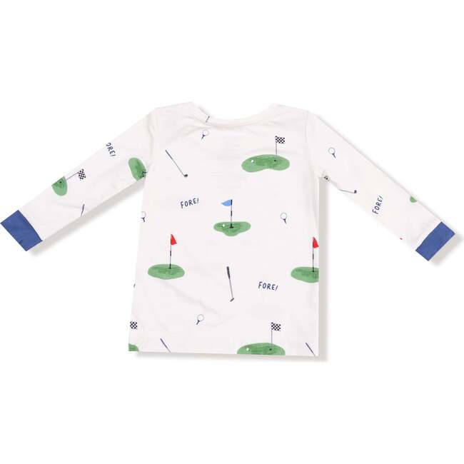 Long Sleeve Loungewear Set, White/Blue Golf - Mixed Apparel Set - 2