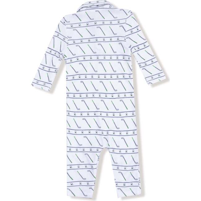 Polo Romper, Blue Golf - Rompers - 2