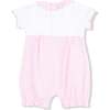 Ruffle Collar Romper with Piping and Picot, Pink Golf - Rompers - 2