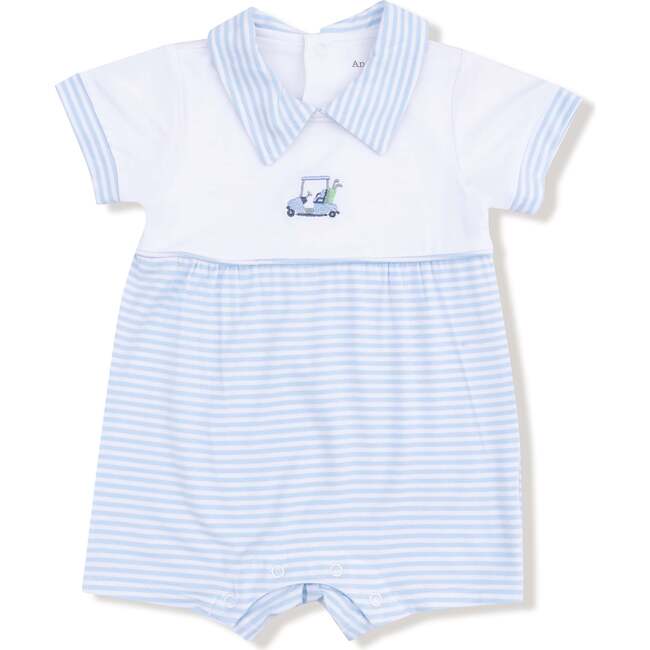 Polo Shortie with Contrast, Blue Golf