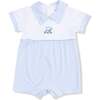 Polo Shortie with Contrast, Blue Golf - Rompers - 1 - thumbnail