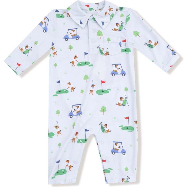 Polo Romper, Dogs Blue Golf