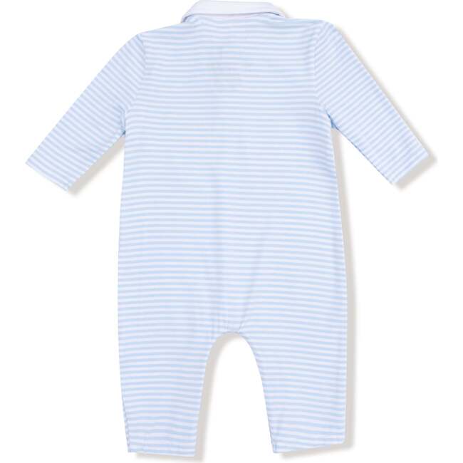 Polo Romper, Striped Blue Golf - Rompers - 3