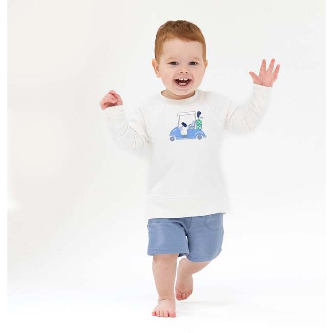 Raglan Sweatshirt, Blue Golf Cart