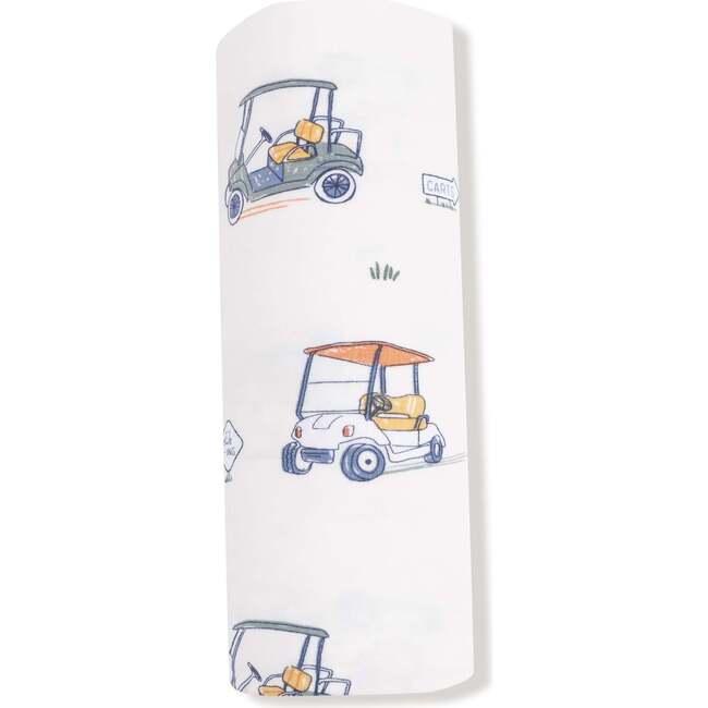 Swaddle Blanket, White Golf Carts - Swaddles - 2