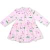 Long Sleeve Polo Bodysuit Dress, Dogs Pink Golf - Dresses - 1 - thumbnail