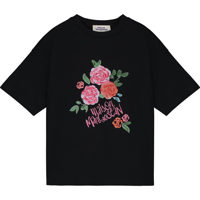 ROSES T-SHIRT, BLACK
