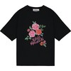 ROSES T-SHIRT, BLACK - T-Shirts - 1 - thumbnail