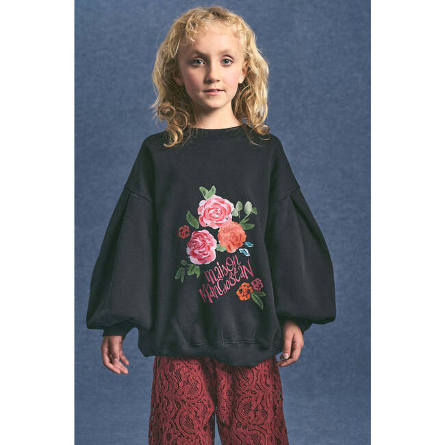 ROSES SWEATSHIRT, BLACK - Sweatshirts - 3
