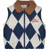 HARLEQUIN VEST, BLUE/IVORY - Vests - 1 - thumbnail