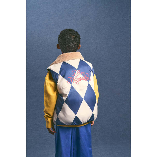 HARLEQUIN VEST, BLUE/IVORY - Vests - 2