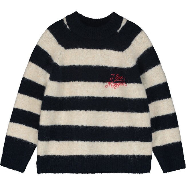 I LOVE KNIT, BLUE/IVORY