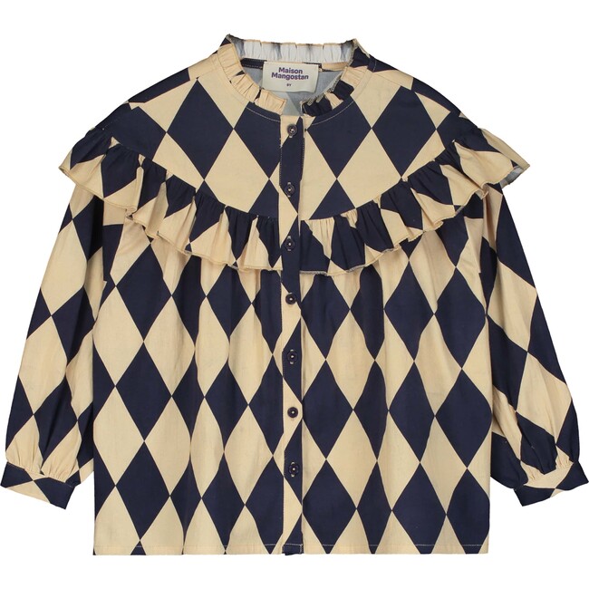 HARLEQUIN SHIRT, ANGORA/WHITE