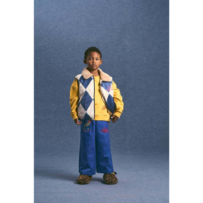 HARLEQUIN VEST, BLUE/IVORY - Vests - 4