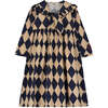 HARLEQUIN DRESS, ANGORA/BLUE - Dresses - 1 - thumbnail