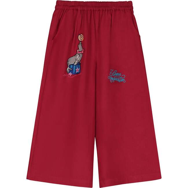 CIRCUS PANTS, BURGUNDY