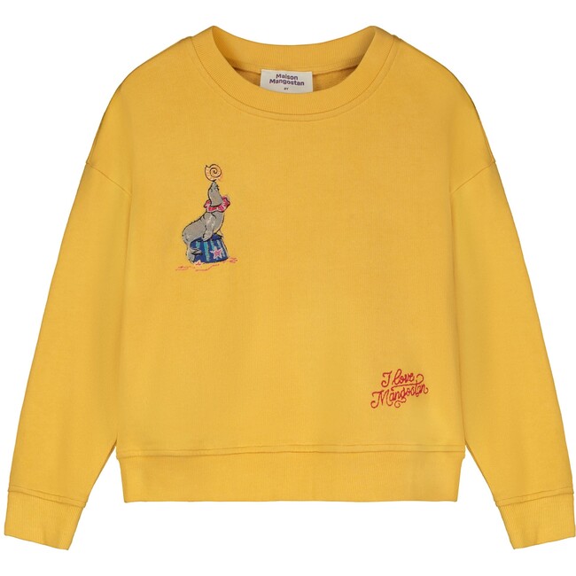 CIRCUS EMBROIDERY SWEATSHIRT, CURRY